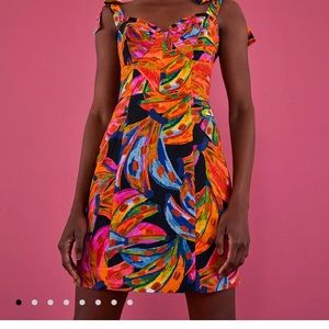 Farm Rio Rainbow Bananas Mini Dress, NWT, Medium